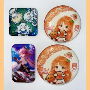 Custom Shaped Double Flash Badges | Unique Die-Cut PET Pins | Premium Metallic Base | 1/5 Factory Price | High-Definition SF600